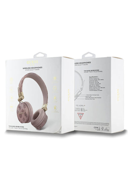 Guess Kulak Üstü Bluetooth 5.3 Metal Logolu Kulaklık Pembe