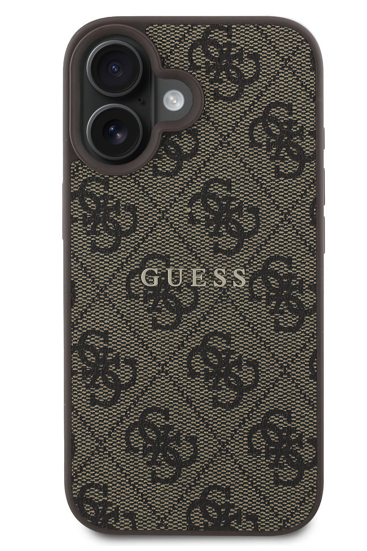 Guess Logolu iPhone 16 Magsafe Uyumlu Kılıf Kahverengi