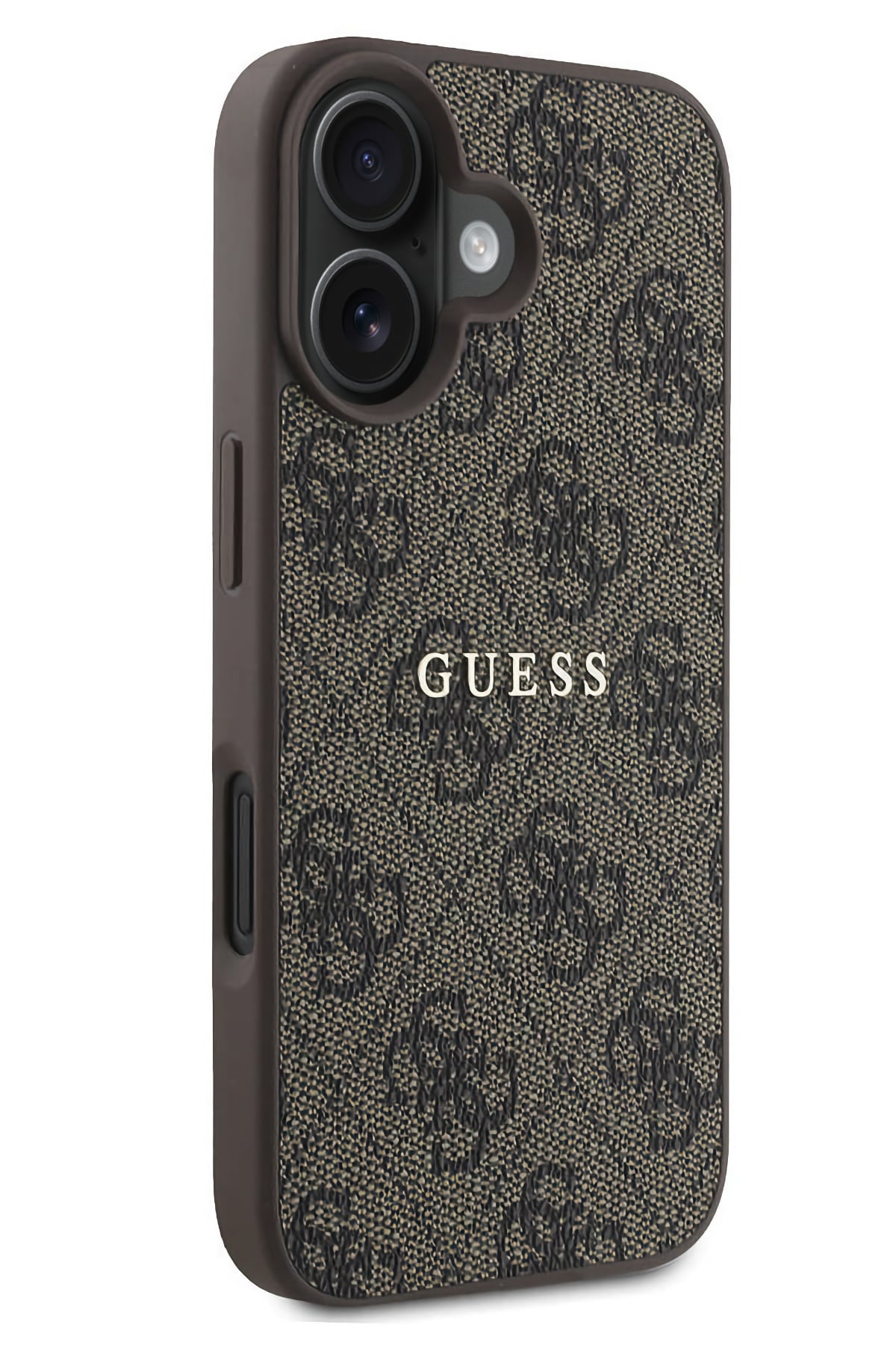 Guess Logolu iPhone 16 Magsafe Uyumlu Kılıf Kahverengi