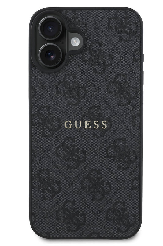 Guess Logolu iPhone 16 Magsafe Uyumlu Kılıf Siyah