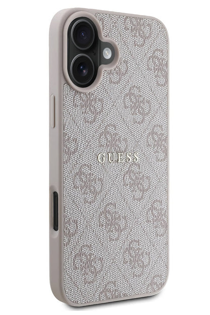 Guess Logolu iPhone 16 Plus Magsafe Uyumlu Kılıf Pembe
