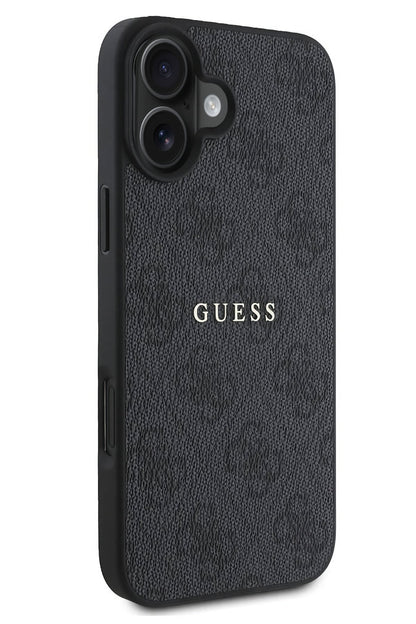 Guess Logolu iPhone 16 Plus Magsafe Uyumlu Kılıf Siyah