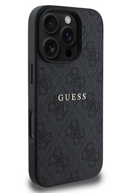 Guess Logolu iPhone 16 Pro Magsafe Uyumlu Kılıf Siyah