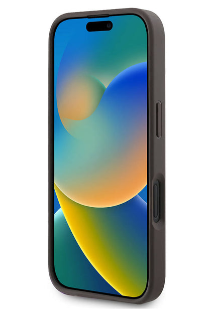 Guess Peony 4G Logolu iPhone 16 Magsafe Uyumlu Kılıf Kahverengi
