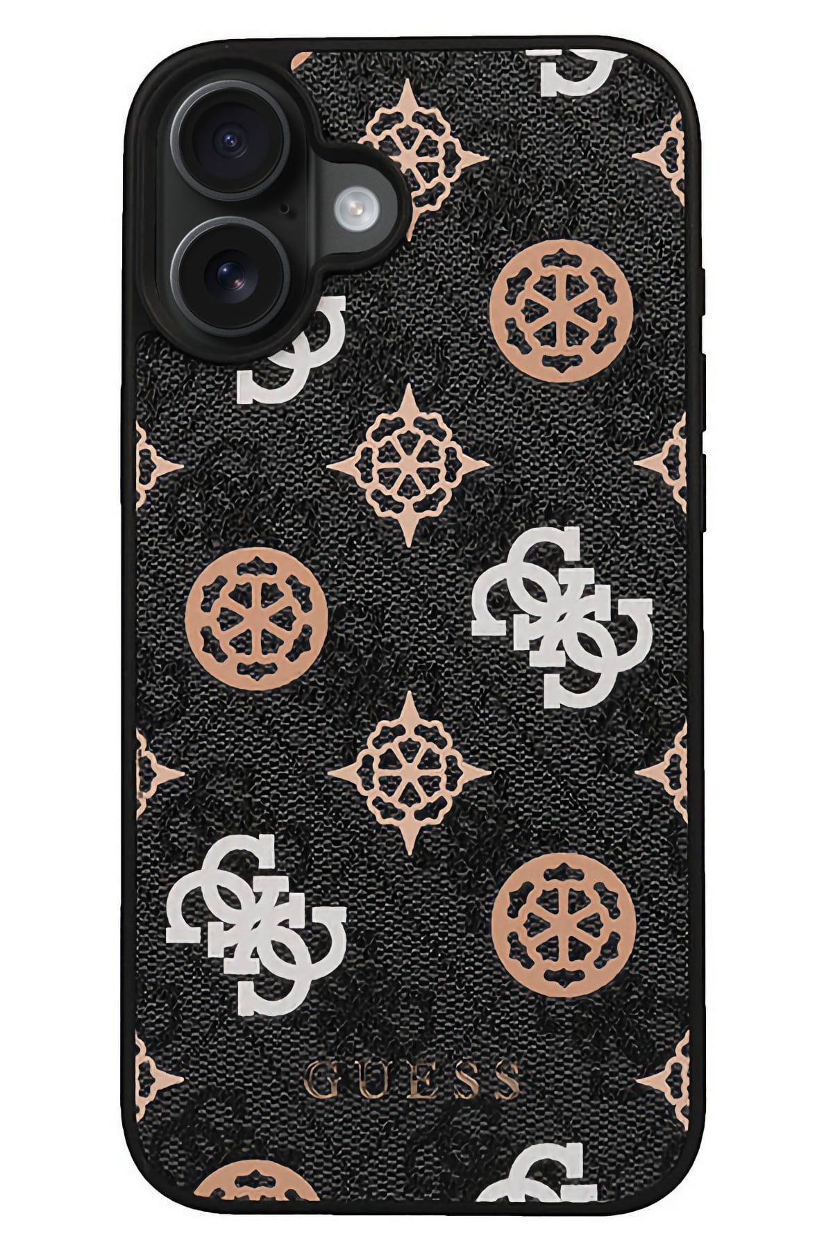 Guess Peony 4G Logolu iPhone 16 Plus Magsafe Uyumlu Kılıf Siyah