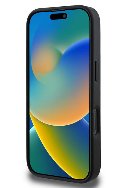 Guess Peony 4G Logolu iPhone 16 Plus Magsafe Uyumlu Kılıf Siyah