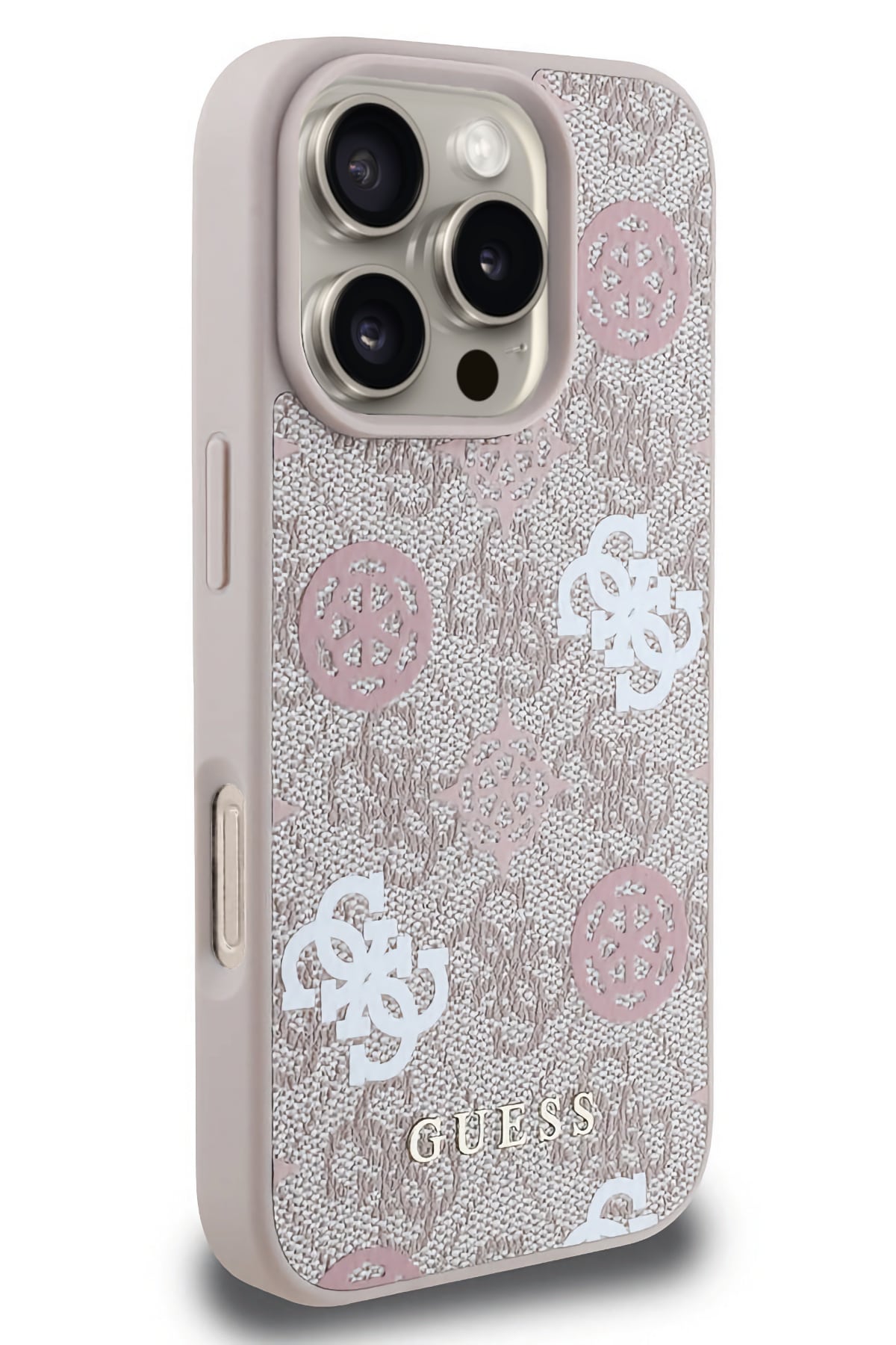 Guess Peony 4G Logolu iPhone 16 Pro Magsafe Uyumlu Kılıf Pembe