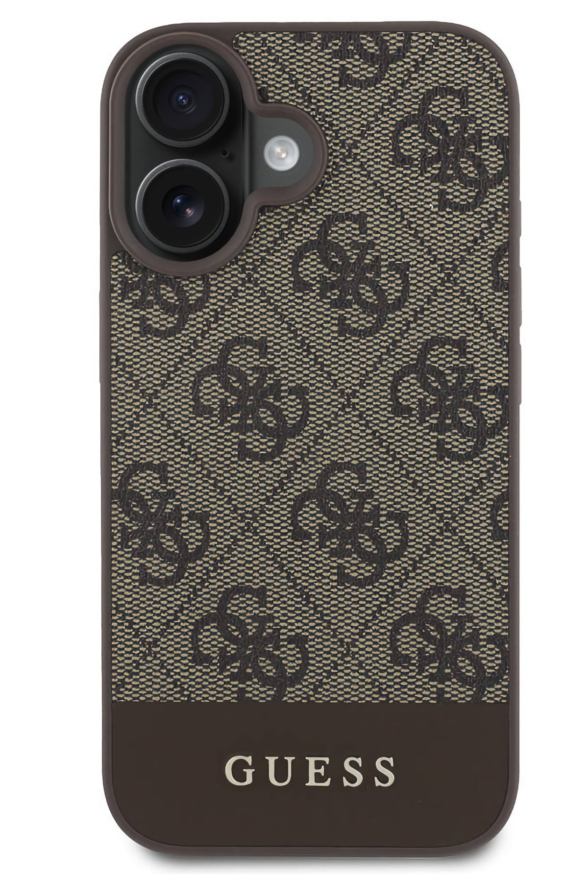 Guess Şerit Logolu iPhone 16 Magsafe Uyumlu Kılıf Kahverengi