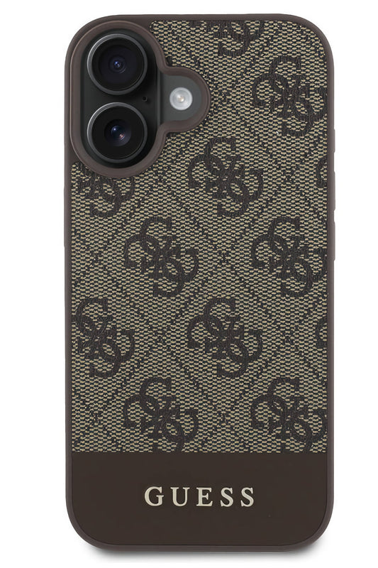 Guess Şerit Logolu iPhone 16 Magsafe Uyumlu Kılıf Kahverengi