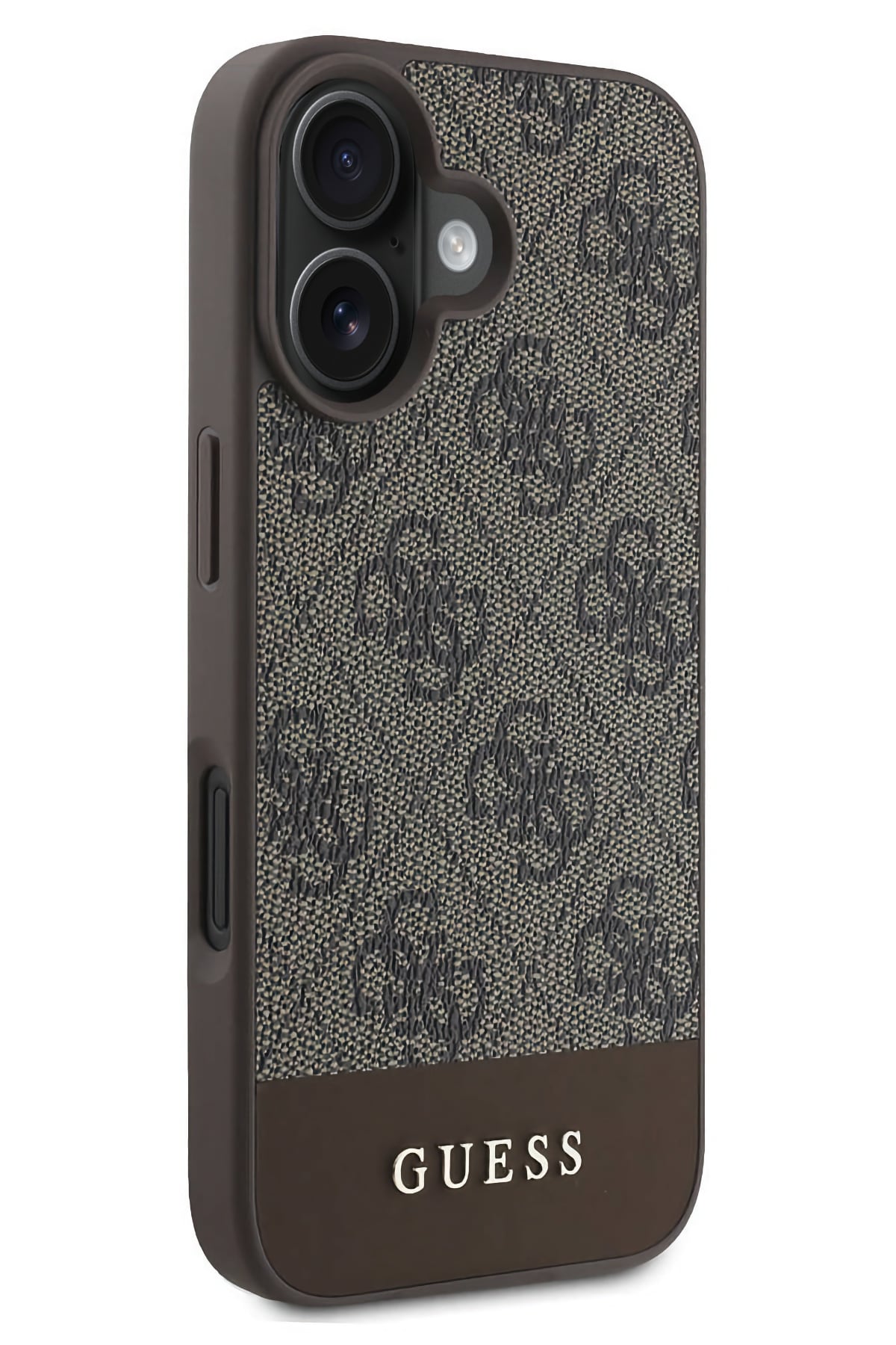 Guess Şerit Logolu iPhone 16 Magsafe Uyumlu Kılıf Kahverengi