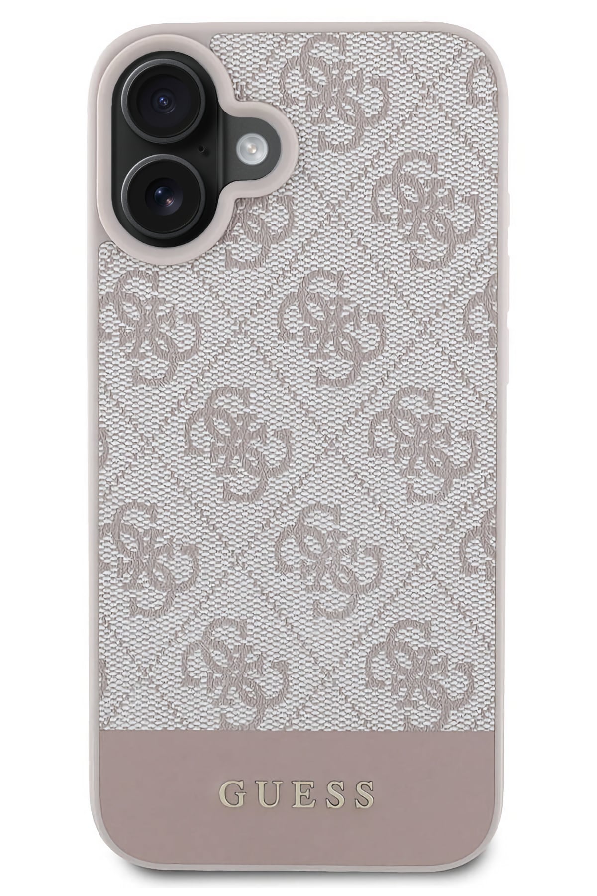 Guess Şerit Logolu iPhone 16 Plus Magsafe Uyumlu Kılıf Pembe