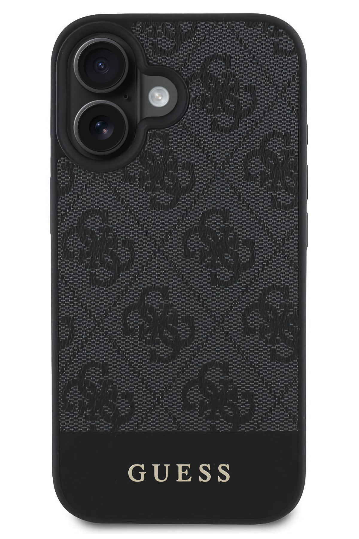Guess Şerit Logolu iPhone 16 Plus Magsafe Uyumlu Kılıf Siyah