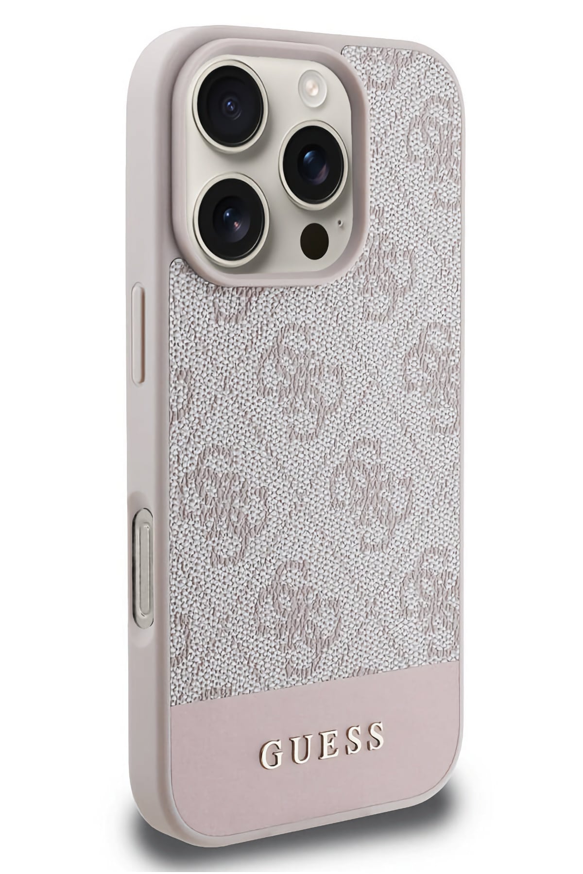 Guess Şerit Logolu iPhone 16 Pro Magsafe Uyumlu Kılıf Pembe