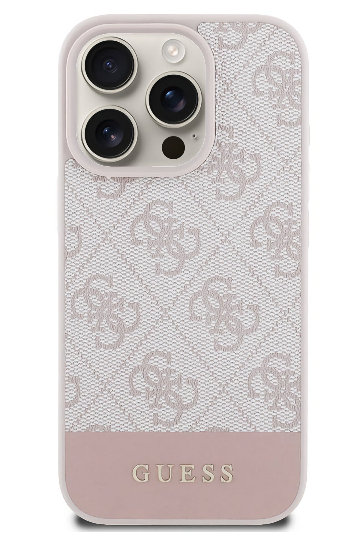 Guess Şerit Logolu iPhone 16 Pro Max Magsafe Uyumlu Kılıf Pembe