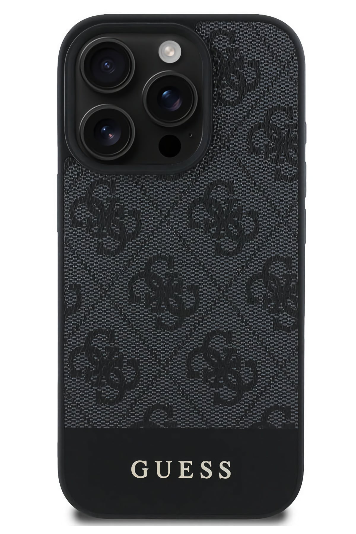Guess Şerit Logolu iPhone 16 Pro Max Magsafe Uyumlu Kılıf Siyah