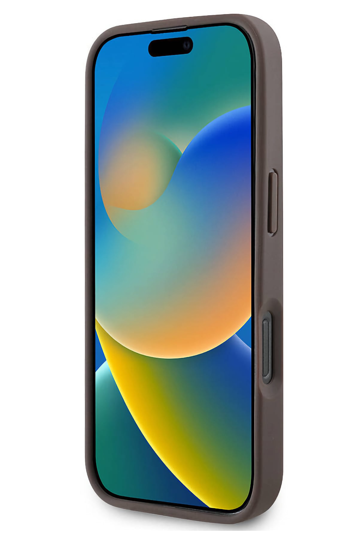 Guess Strass iPhone 16 Pro Uyumlu 4G Desenli Vücut Askılı Kılıf Kahverengi