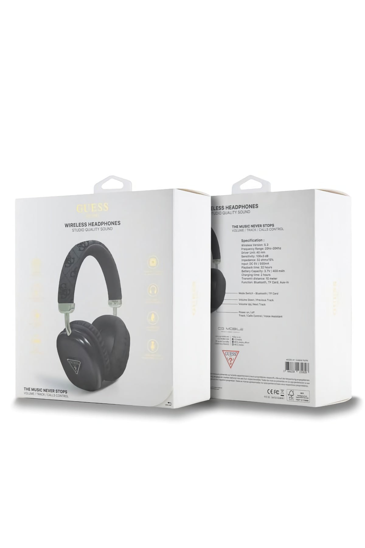 Guess Triangle Kulak Üstü Bluetooth 5.3 Kulaklık Siyah