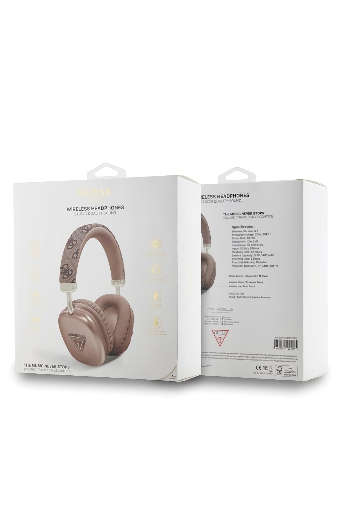 Guess Triangle Kulak Üstü Bluetooth 5.3 Kulaklık Kahverengi