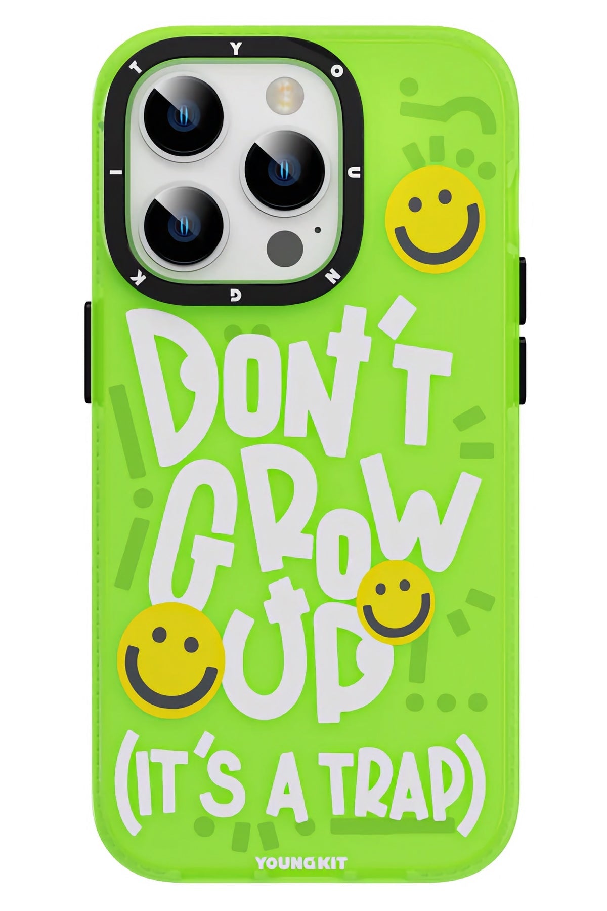 Youngkit Happy Hearth iPhone 14 Pro Uyumlu Neon Yeşil Kılıf