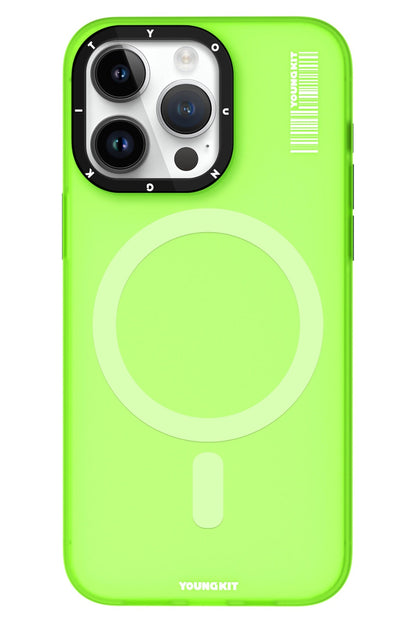 Youngkit Hidden Sand iPhone 15 Pro uyumlu Magsafe Mat Yeşil Kılıf