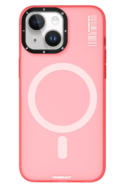 Youngkit Hidden Sand iPhone 15 uyumlu Magsafe Mat Pembe Kılıf