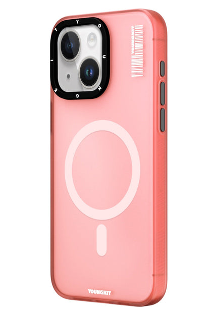 Youngkit Hidden Sand iPhone 15 uyumlu Magsafe Mat Pembe Kılıf