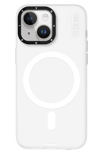 Youngkit Hidden Sand iPhone 15 uyumlu Magsafe Mat Beyaz Kılıf