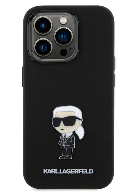 Karl Lagerfeld iPhone 15 Pro Uyumlu İkonik Kılıf Siyah