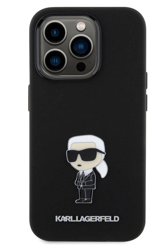 Karl Lagerfeld iPhone 15 Pro Uyumlu İkonik Kılıf Siyah