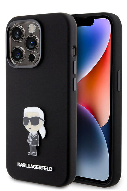 Karl Lagerfeld iPhone 15 Pro Uyumlu İkonik Kılıf Siyah
