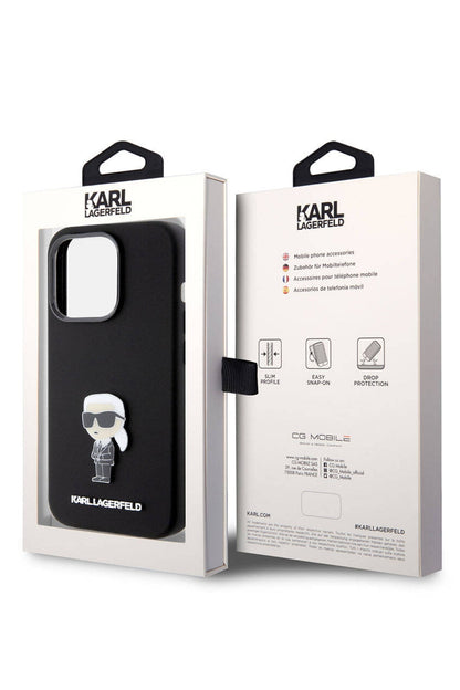 Karl Lagerfeld iPhone 15 Pro Uyumlu İkonik Kılıf Siyah
