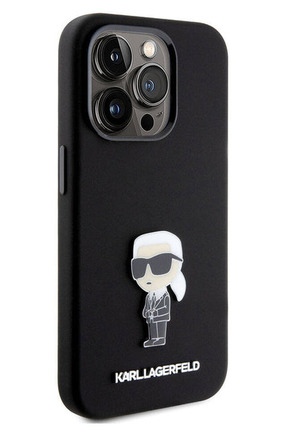 Karl Lagerfeld iPhone 15 Pro Max Uyumlu İkonik Kılıf Siyah