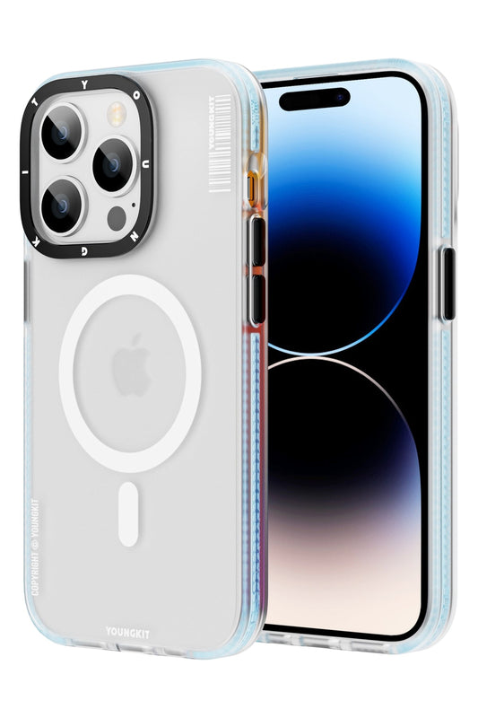 Youngkit Jane Sand iPhone 14 Pro Magsafe Buzlu Mavi Kılıf
