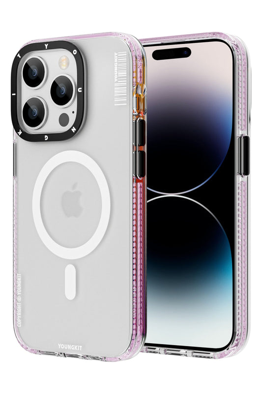 Youngkit Jane Sand iPhone 14 Pro Magsafe Buzlu Pembe Kılıf