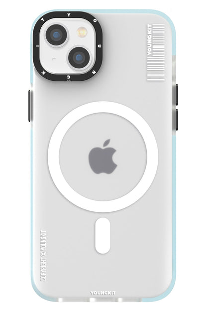 Youngkit Jane Sand iPhone 14 Magsafe Buzlu Mavi Kılıf