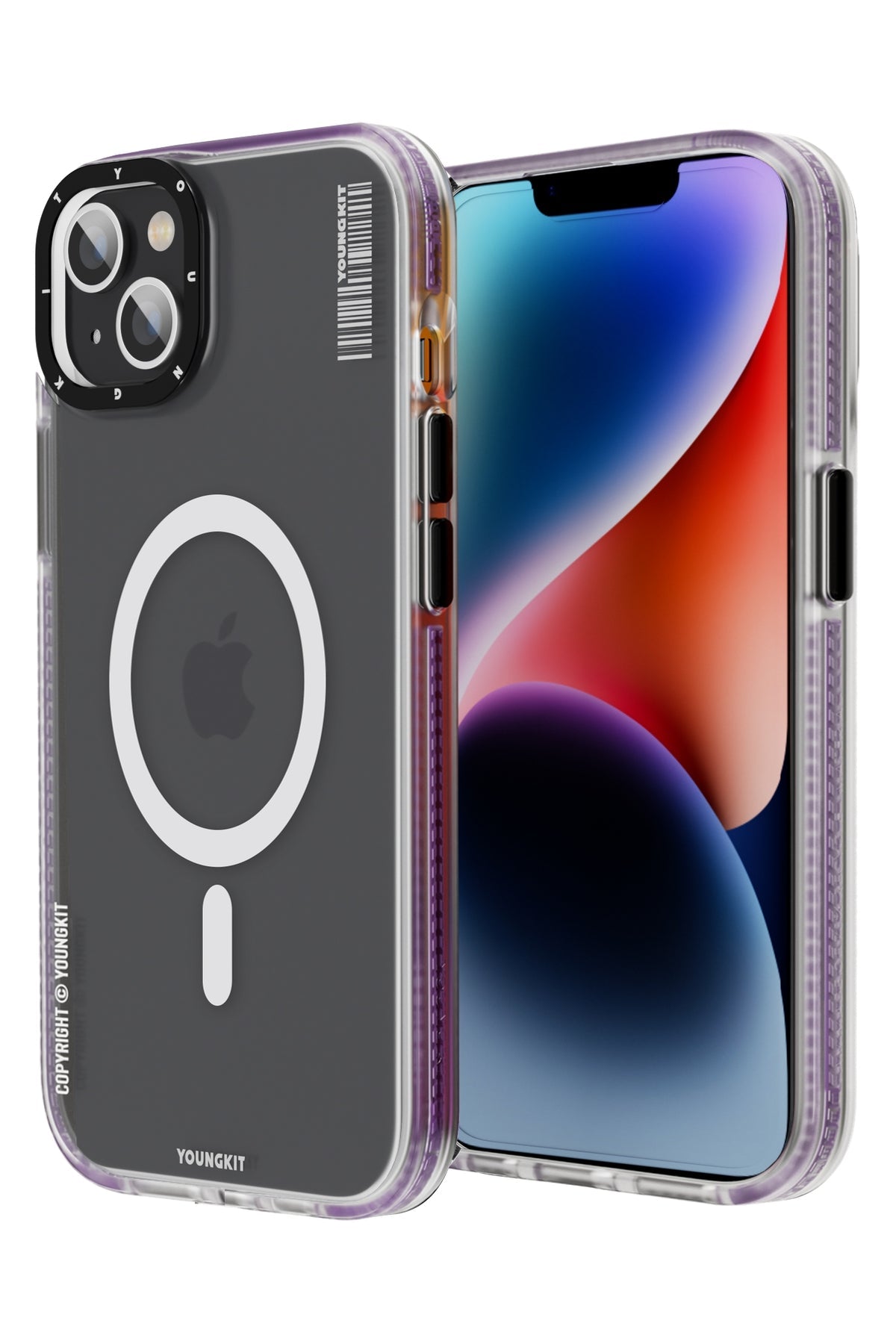 Youngkit Jane Sand iPhone 14 Magsafe Buzlu Derin Mor Kılıf
