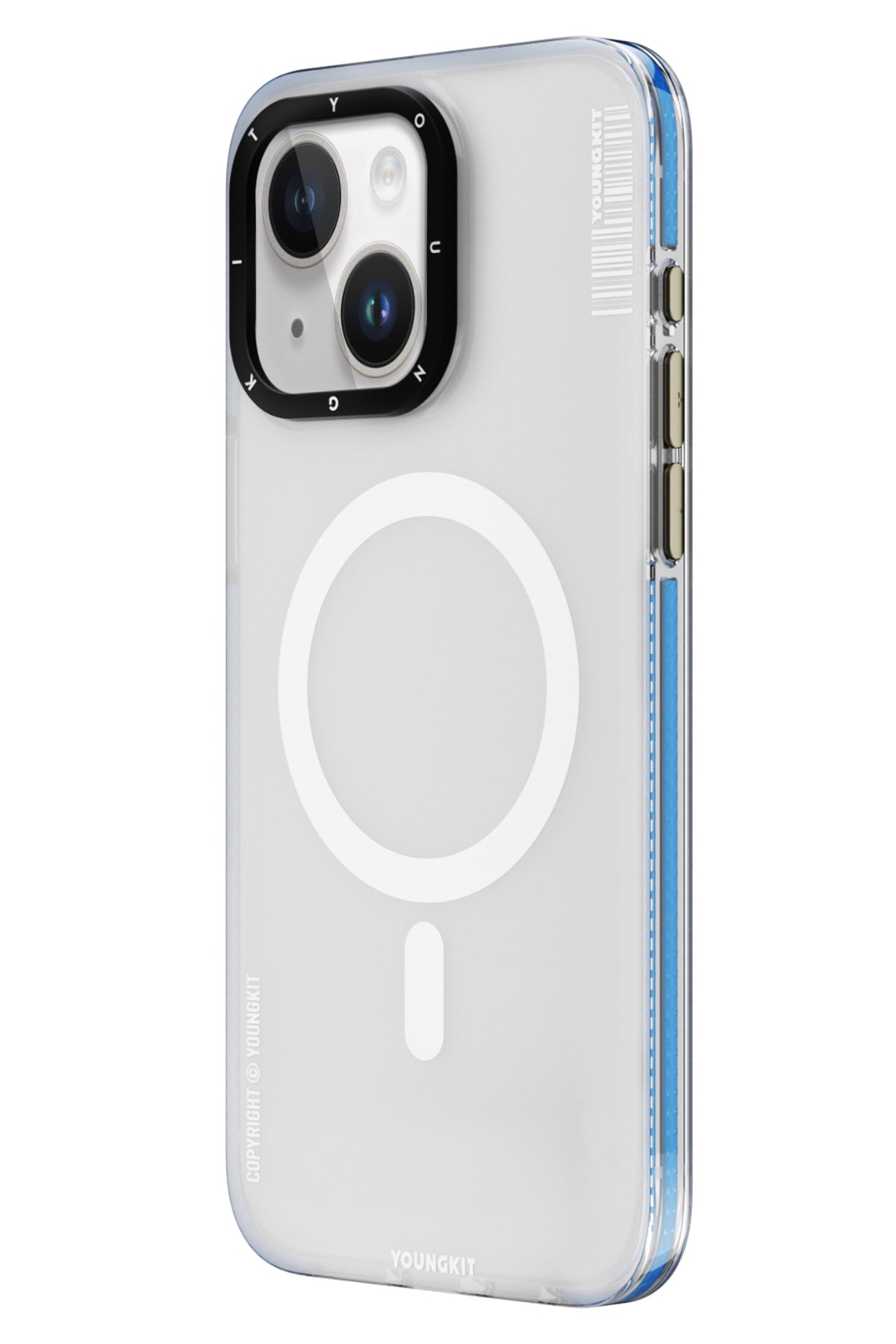 Youngkit Jiansha iPhone 15 Magsafe Buzlu Mavi Kılıf