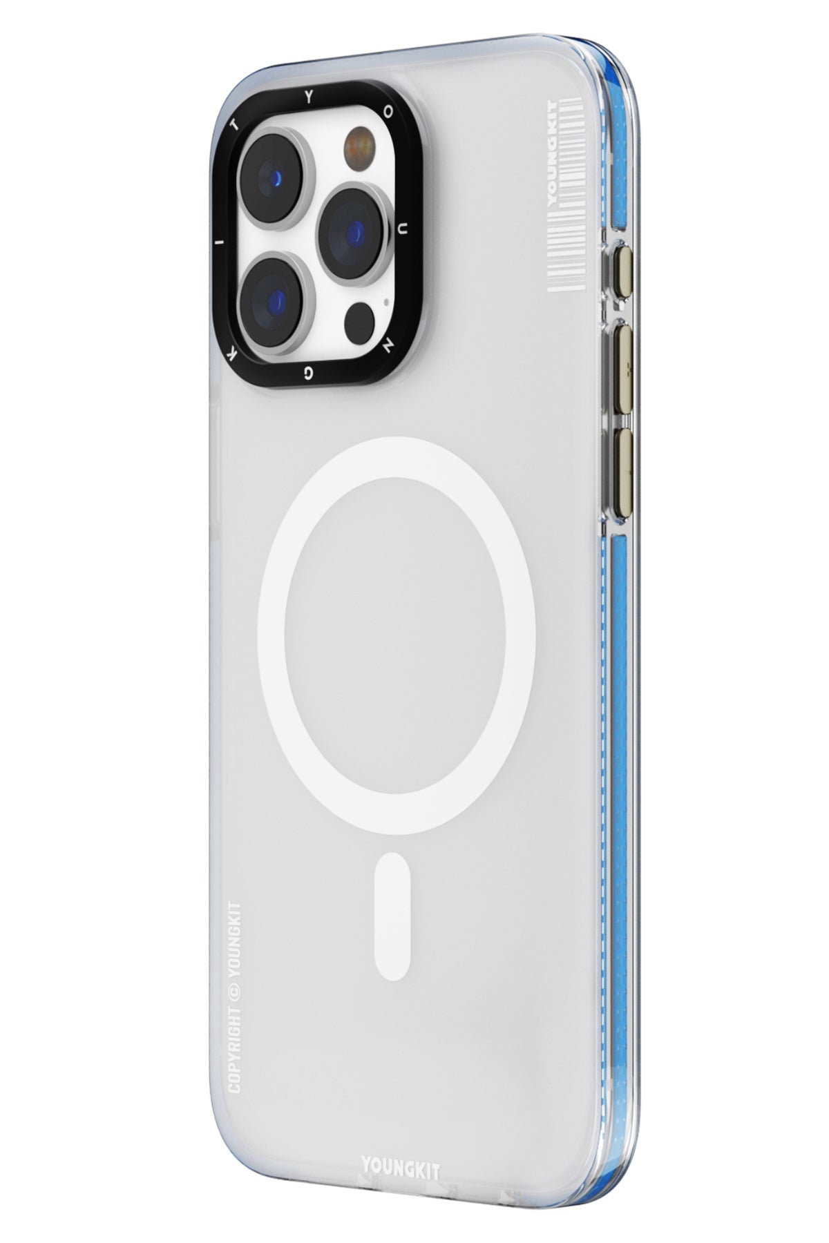 Youngkit Jiansha iPhone 15 Pro Magsafe Buzlu Mavi Kılıf