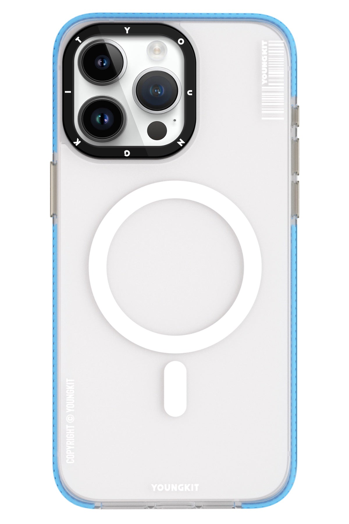 Youngkit Jiansha iPhone 15 Pro Max Magsafe Buzlu Mavi Kılıf