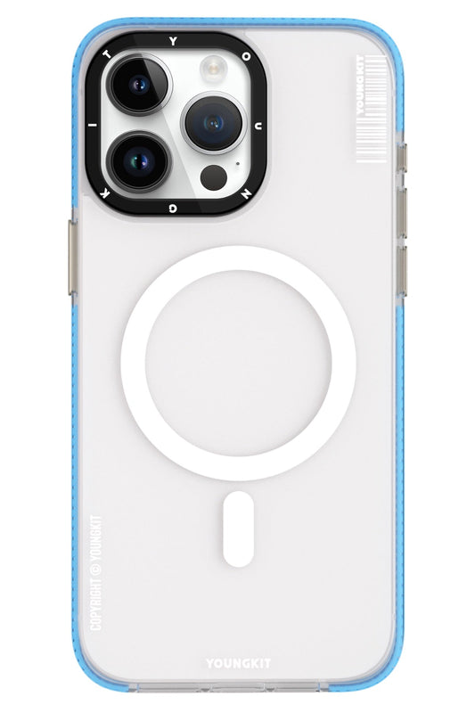 Youngkit Jiansha iPhone 15 Pro Max Magsafe Buzlu Mavi Kılıf
