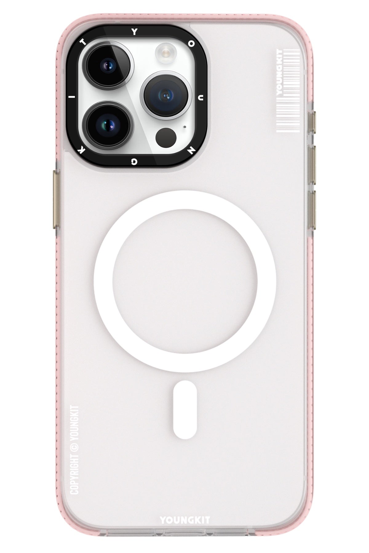 Youngkit Jiansha iPhone 15 Pro Max Magsafe Buzlu Pembe Kılıf