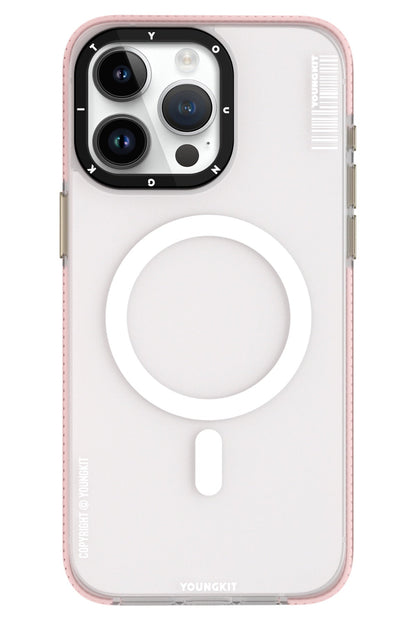 Youngkit Jiansha iPhone 15 Pro Max Magsafe Buzlu Pembe Kılıf
