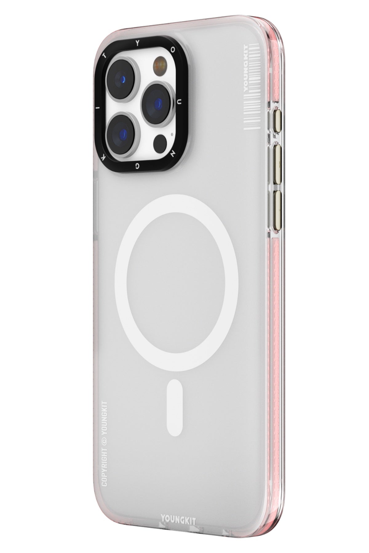 Youngkit Jiansha iPhone 15 Pro Max Magsafe Buzlu Pembe Kılıf