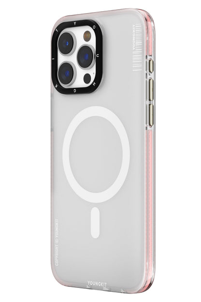 Youngkit Jiansha iPhone 15 Pro Max Magsafe Buzlu Pembe Kılıf