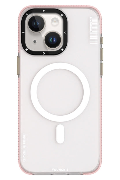 Youngkit Jiansha iPhone 15 Magsafe Buzlu Pembe Kılıf