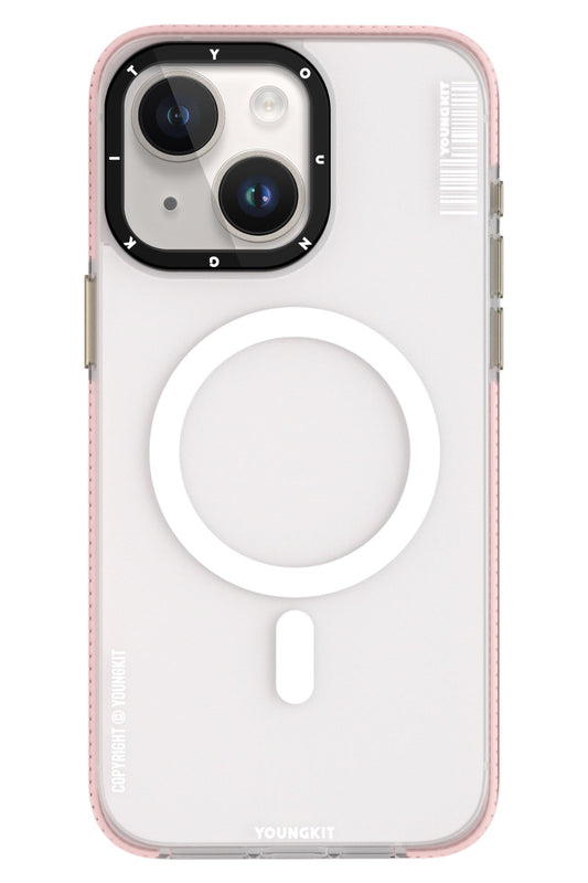 Youngkit Jiansha iPhone 15 Magsafe Buzlu Pembe Kılıf