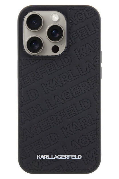 Karl Lagerfeld iPhone 15 Pro Uyumlu Kapitone Kılıf Siyah