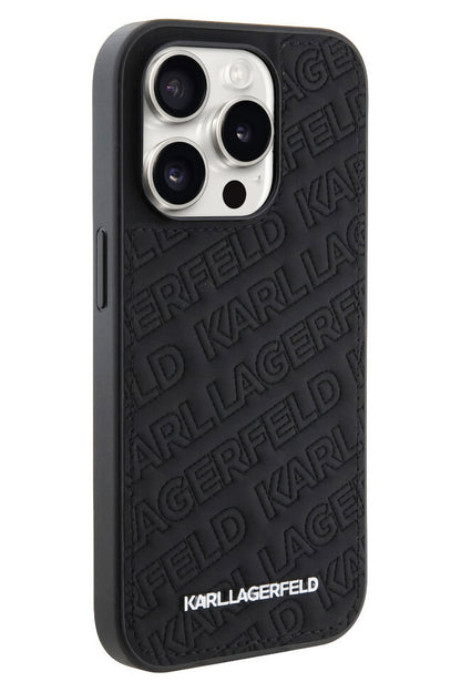 Karl Lagerfeld iPhone 15 Pro Uyumlu Kapitone Kılıf Siyah