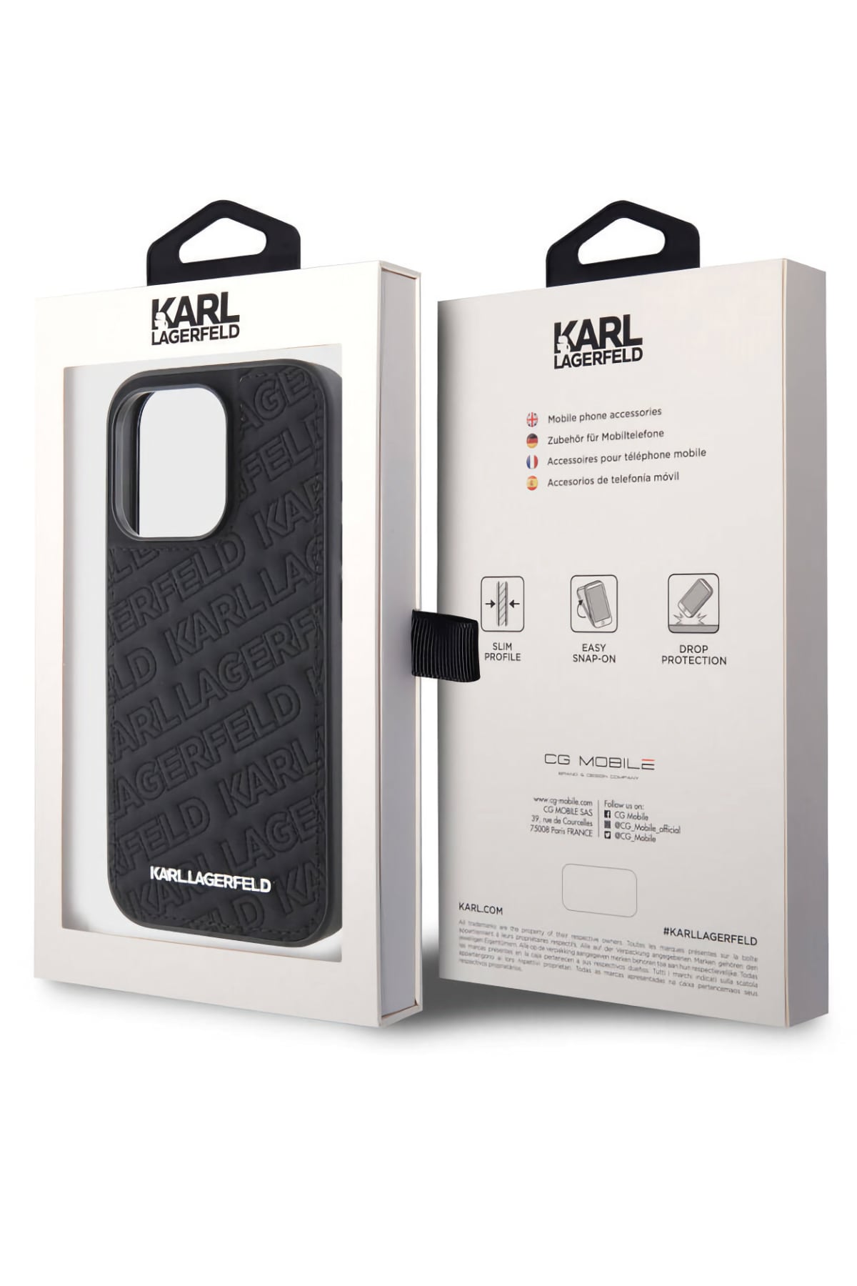 Karl Lagerfeld iPhone 15 Pro Uyumlu Kapitone Kılıf Siyah