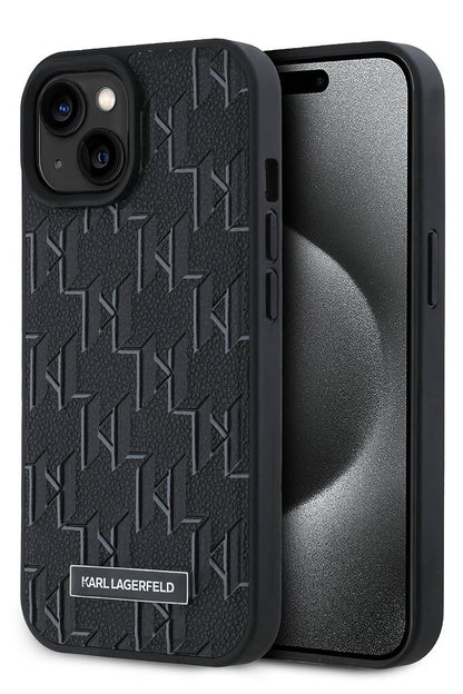 Karl Lagerfeld Hot Stamp iPhone 14 Magsafe Uyumlu Kılıf Siyah